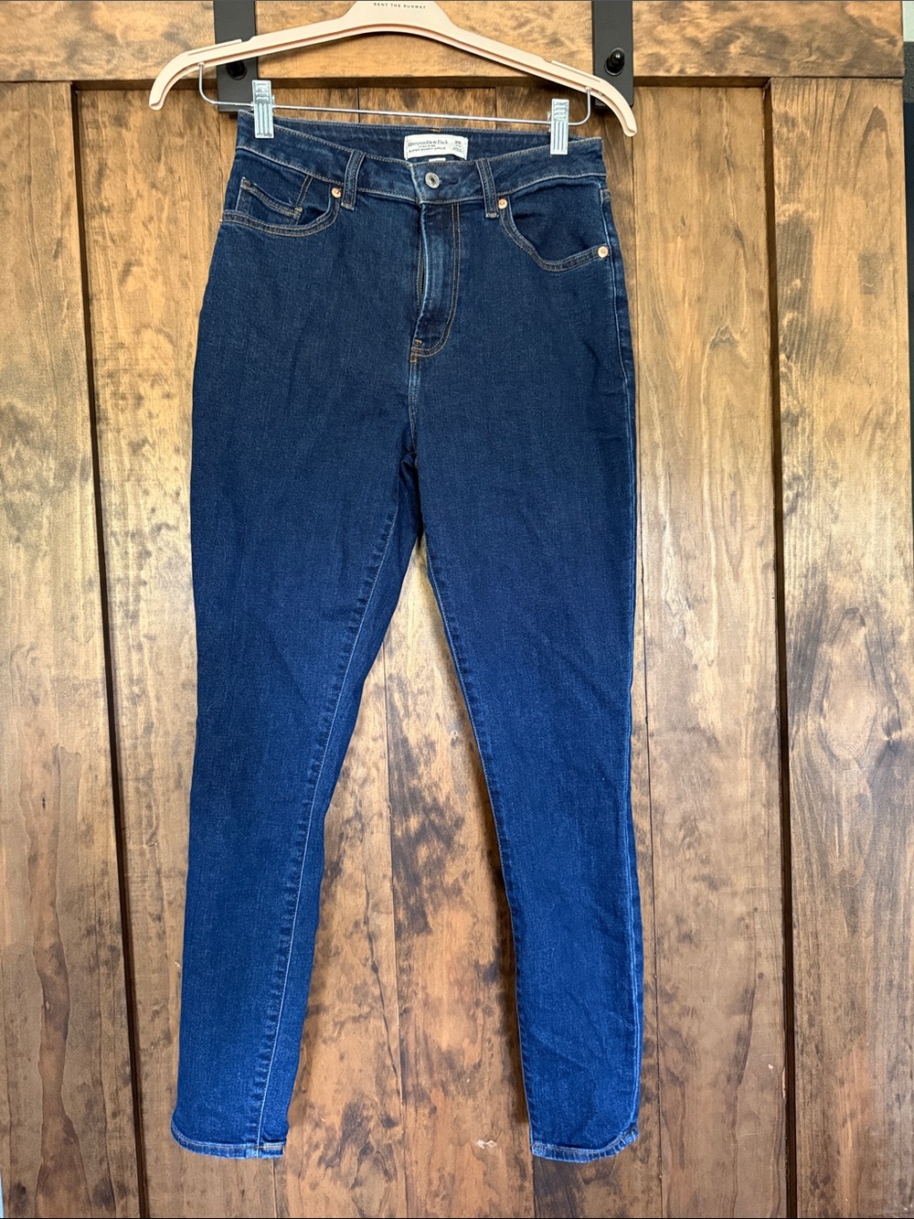 Abercrombie & Fitch Dark Indigo High-Rise Skinny Jeans